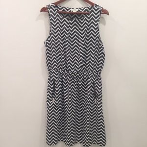 Cato Black and White Chevron Dress